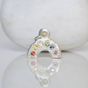 Rainbow Charm with Sapphires - Sterling Silver