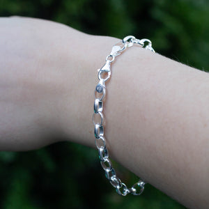 Charm Chain Bracelet – Medium Links – Sterling Silver