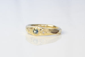 Hestia Ring - 9ct Yellow Gold with Blue-Yellow Parti Sapphire
