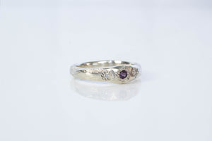 Hestia Ring - 9ct White Gold with Colour-Shift Purple Sapphire and Diamonds