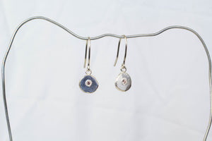 Vega Drop Earrings - Silver with Sapphires