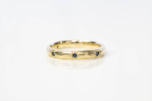 Narrow Terra Band with Sapphires - 9ct Yellow Gold