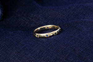 Narrow Terra Band with Sapphires - 9ct Yellow Gold