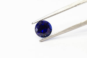 6.5mm 1.35 carat Round-Cut Blue Synthetic Sapphire
