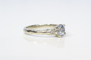 Mira Ring - 14ct White Gold with Pale Blue Sapphire