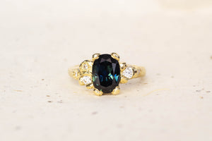 Cumulus Ring - 18ct Yellow Gold with 2.1ct Sapphire and Diamonds