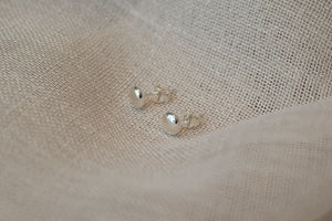 Flat Ball Stud Earrings - 5.8mm - Sterling Silver