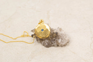 Io Pendant - Gold Plated with Blue Sapphire