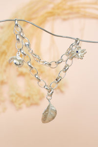 Botanical Charm Bracelet  - Sterling Silver