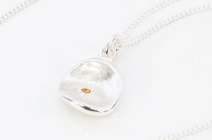 Water Drop Pendant - Sterling Silver with Citrine