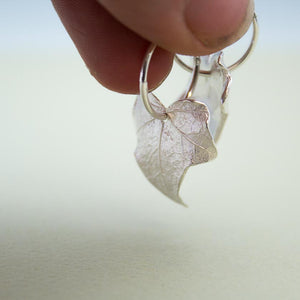Ivy Leaf Hoop Earrings - Sterling Silver