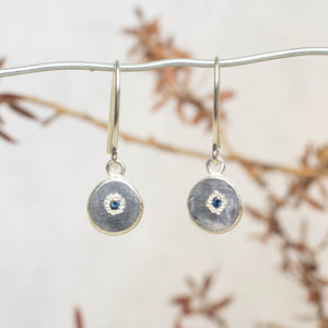 Vega Drop Earrings - Silver with Sapphires