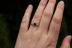 Mira Ring - 14ct Yellow Gold with Teal Sapphire