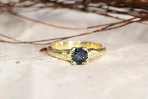 Mira Ring - 14ct Yellow Gold with Teal Sapphire