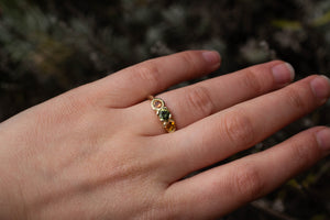 Hecate Ring - 14ct Yellow Gold with Sapphire, Garnet and Citrine