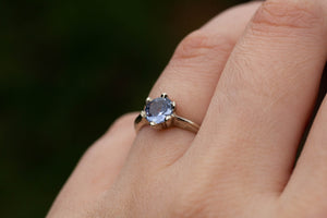 Vesta Ring - 14ct White Gold with Light Blue Sapphire