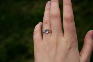 Vesta Ring - 14ct White Gold with Light Blue Sapphire