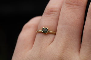 Droplet Ring - 14ct Yellow Gold with Green Sapphire