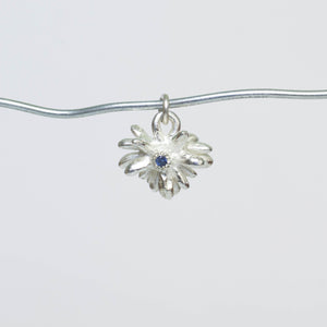 Coprosma Seed Pod Charm with Sapphire - Sterling Silver