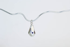 Petra Drop Charm with Sapphire  - Sterling Silver