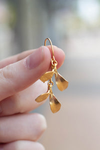 Seedling Drop Earrings - Gold Plated