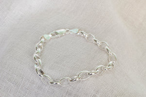 Charm Chain Bracelet – Large Links – Sterling Silver