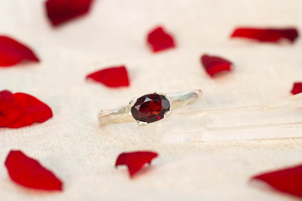 Argus Ring - Sterling Silver with Garnet – Sophie Divett Jewellery