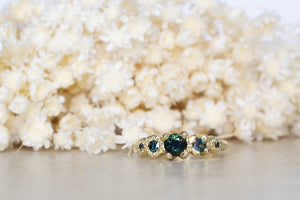 Orion Ring - 9ct Yellow Gold with Blue-Green Sapphires
