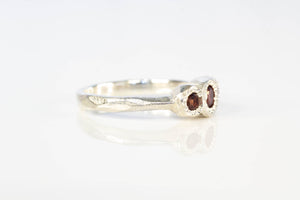 Torci Ring - Sterling Silver with Garnets