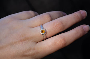 Spring Ring - Sterling Silver with Citrine