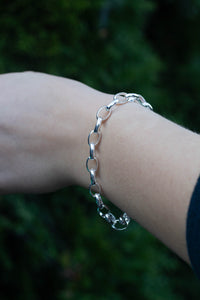 Charm Chain Bracelet – Large Links – Sterling Silver