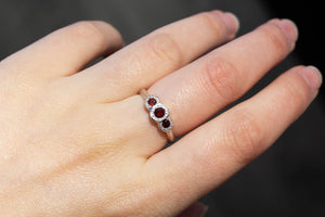 Torci Ring - Sterling Silver with Garnets