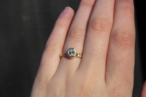 Neve Ring - 9ct Yellow Gold with Blue Topaz