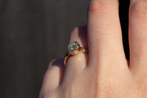 Neve Ring - 9ct Yellow Gold with Blue Topaz