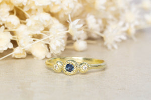 Aura Ring - 14ct Yellow Gold with Sapphire and Diamonds