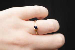 Droplet Ring - 14ct Yellow Gold with Blue Sapphire