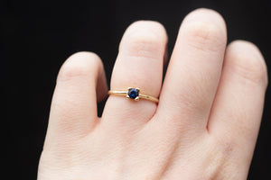 Droplet Ring - 14ct Yellow Gold with Blue Sapphire