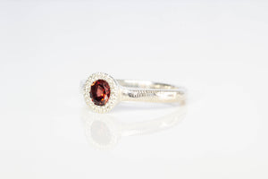 Pelagus Ring - Sterling Silver with Garnet