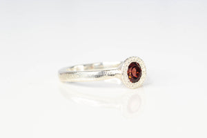 Pelagus Ring - Sterling Silver with Garnet