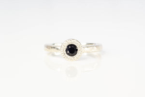 Pelagus Ring - Sterling Silver with Black Sapphire