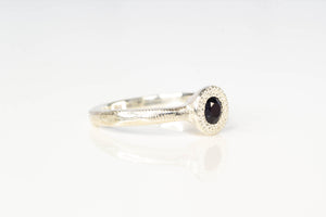 Pelagus Ring - Sterling Silver with Black Sapphire