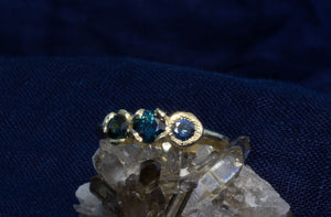 Hecate Ring - Yellow Gold with Blue and Green Sapphires