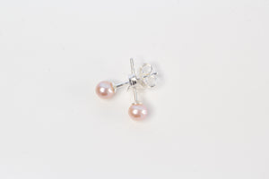 Round Pearl Studs - Natural - 4mm