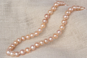 Semi-Baroque Pearl Necklace - 5mm- Natural