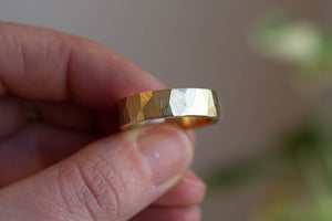 Faceted Band - Wide - Yellow Gold