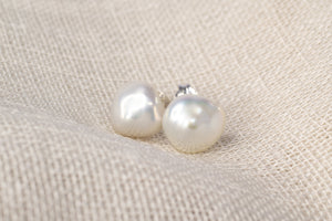 Keshi Pearl Studs - White - 8-9mm