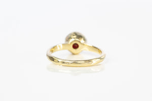 Lota Ring - 9ct Yellow Gold with Red Garnet