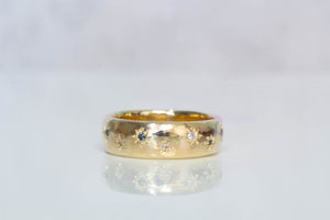 Matariki Band - 9ct Yellow Gold with Sapphire and Diamonds