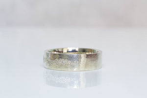 River Band with Diamonds - 9ct White Gold