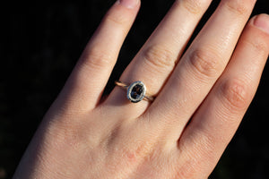 Nyx Ring - 9ct White Gold with Grey Spinel